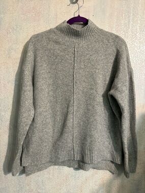 Colour Eighteen Light Gray Mock Turtleneck Sweater, Soft, Cozy, Casual